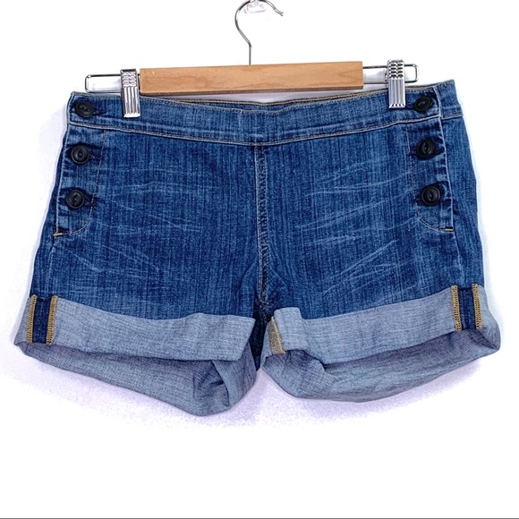 Ag Adriano Goldschmied Pants - Adriano Goldschmied Sailor Folded Hem Jean Shorts